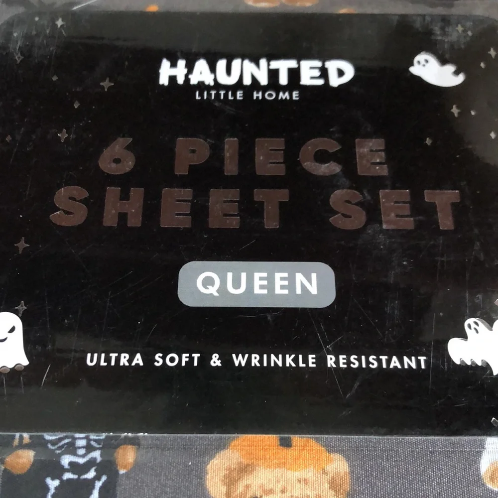 Halloween Gray Teddy Bear Costume QUEEN Sheet Set